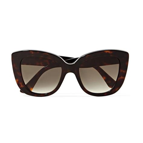 gucci two-tone cat-eye acetate sunglasses havana gold